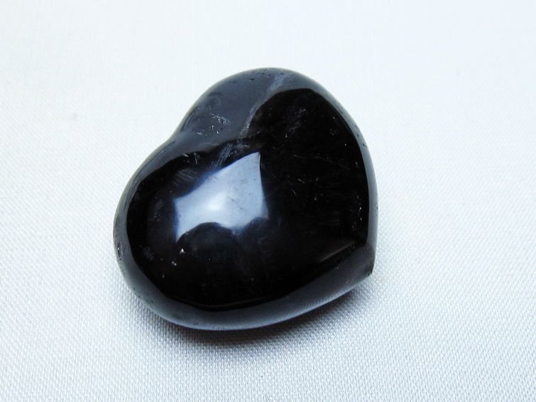 モリオン 置物 ハート 黒水晶 一点物 145-2085