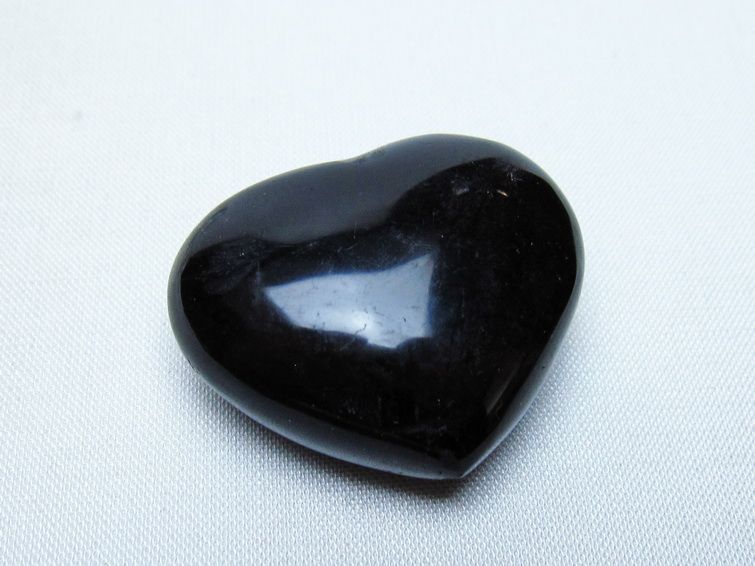 モリオン 置物 ハート 黒水晶 一点物 145-2086