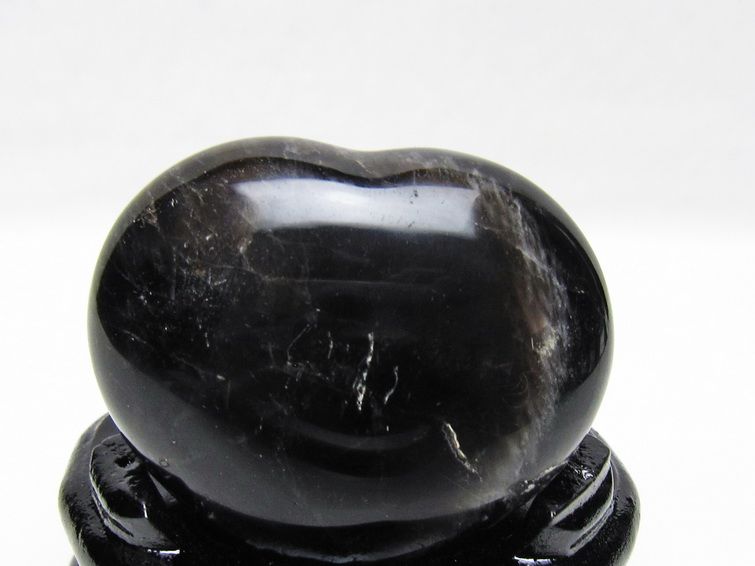 モリオン 置物 ハート 黒水晶 一点物 台座付属 145-2091