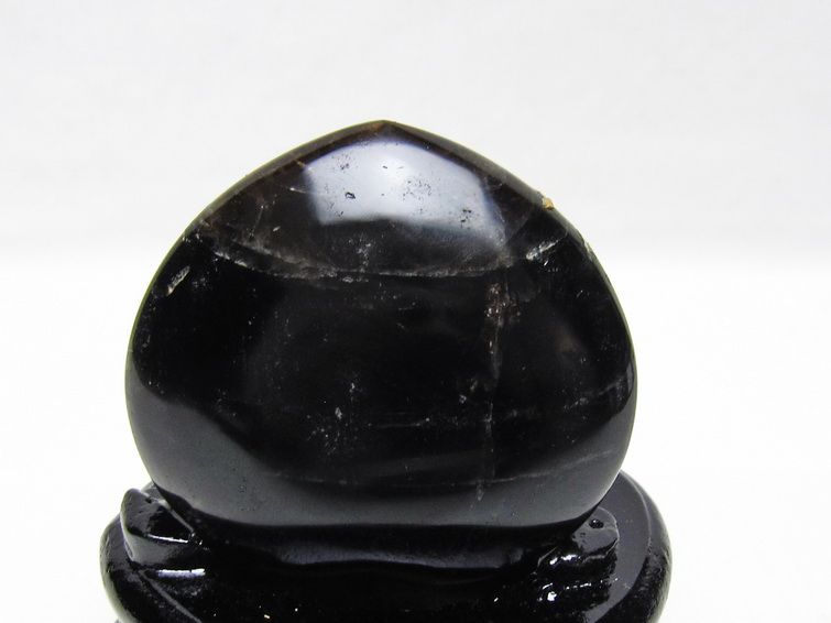 モリオン 置物 ハート 黒水晶 一点物 台座付属 145-2096
