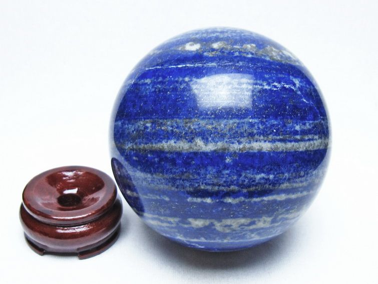 1.4Kg ラピスラズリ 丸玉 95mm スフィア 置物 一点物 151-10166