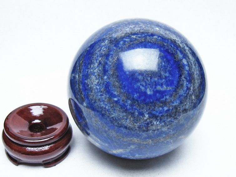 1.2Kg ラピスラズリ 丸玉 90mm スフィア 置物 一点物 151-10169