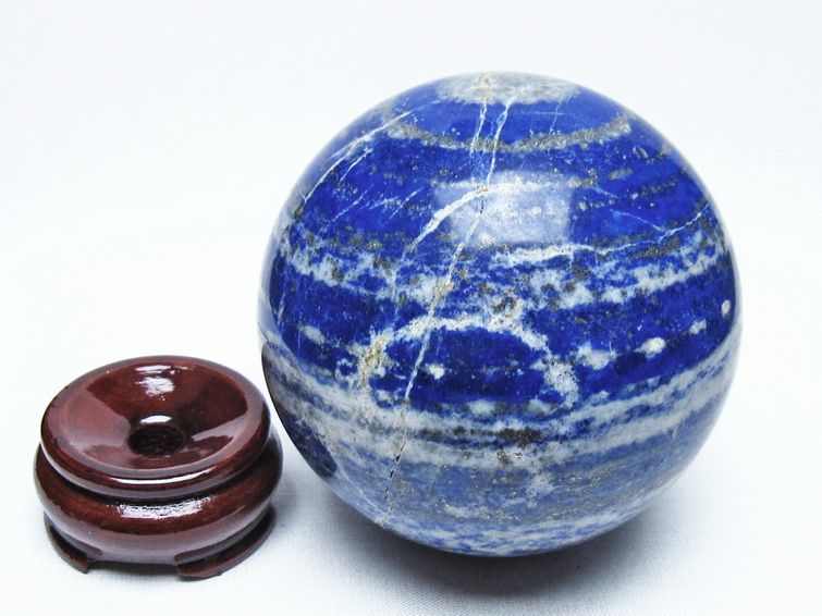 1Kg ラピスラズリ 丸玉 87mm スフィア 置物 一点物 151-10175