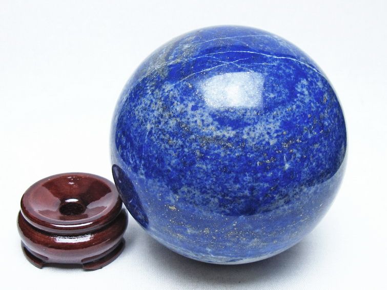 1.4Kg ラピスラズリ 丸玉 94mm スフィア 置物 一点物 151-10177