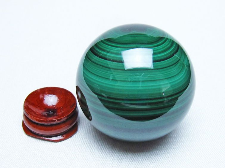 マラカイト 丸玉 49mm スフィア 置物 一点物 151-10195