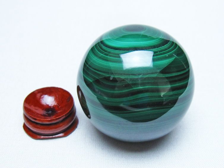 マラカイト 丸玉 50mm スフィア 置物 一点物 151-10196