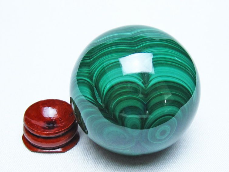 マラカイト 丸玉 53mm スフィア 置物 一点物 151-10198