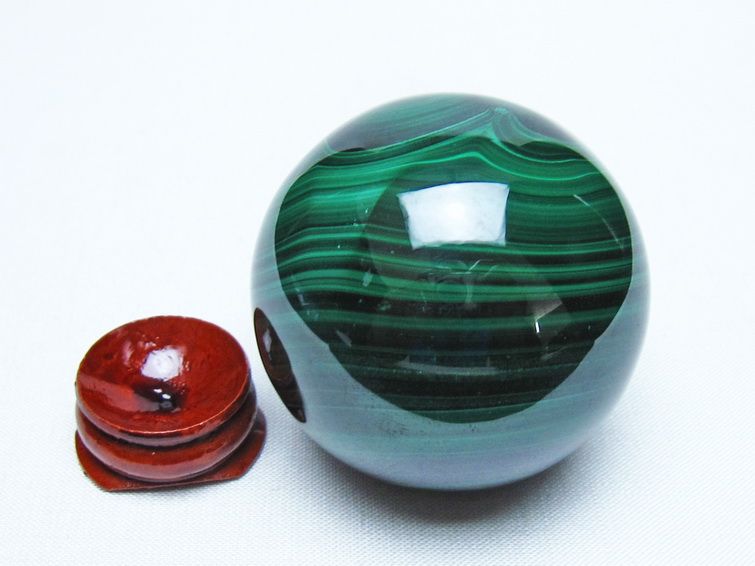 マラカイト 丸玉 50mm スフィア 置物 一点物 151-10201