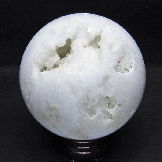 水晶 笑口 丸玉 89mm ジオード 置物 原石 一点物 151-10500