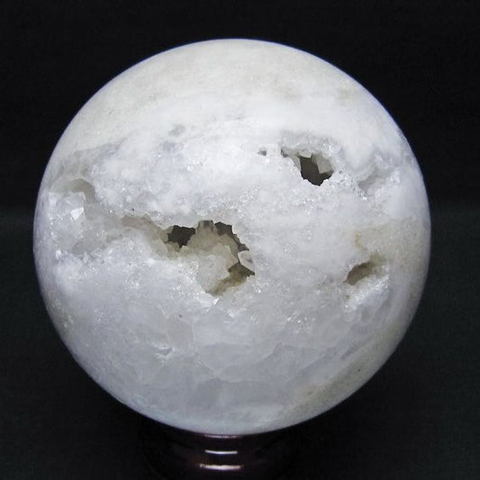水晶 笑口 丸玉 93mm ジオード 置物 原石 一点物 151-10504