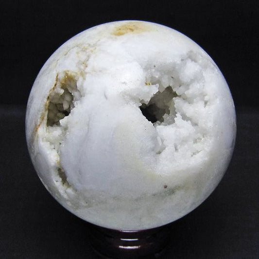 水晶 笑口 丸玉 94mm ジオード 置物 原石 一点物 151-10505