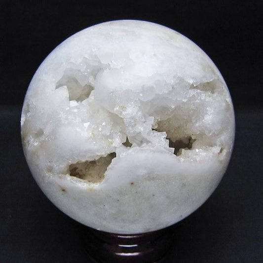 水晶 笑口 丸玉 89mm ジオード 置物 原石 一点物 151-10507