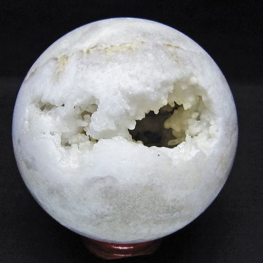 水晶 笑口 丸玉 82mm ジオード 置物 原石 一点物 151-10509