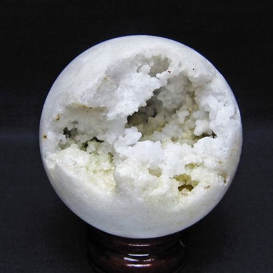 水晶 笑口 丸玉 79mm ジオード 置物 原石 一点物 151-10517