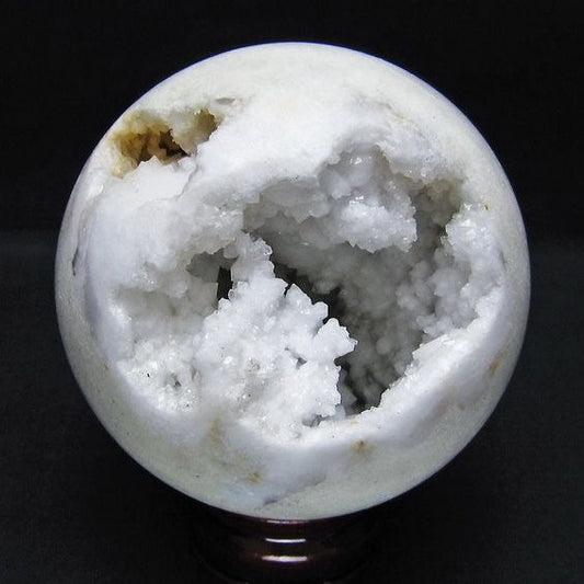 水晶 笑口 丸玉 93mm ジオード 置物 原石 一点物 151-10522