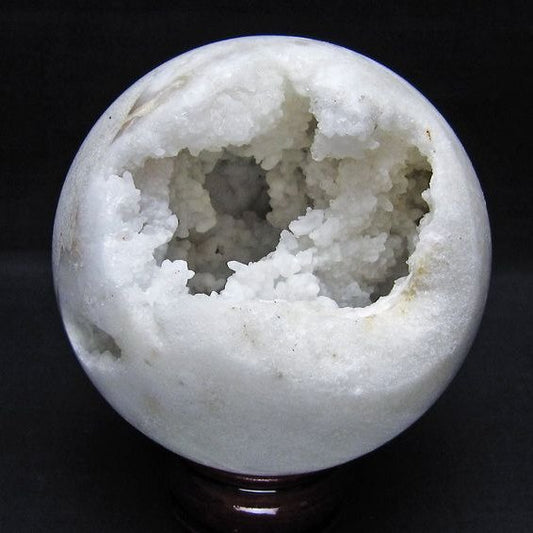 水晶 笑口 丸玉 93mm ジオード 置物 原石 一点物 151-10524
