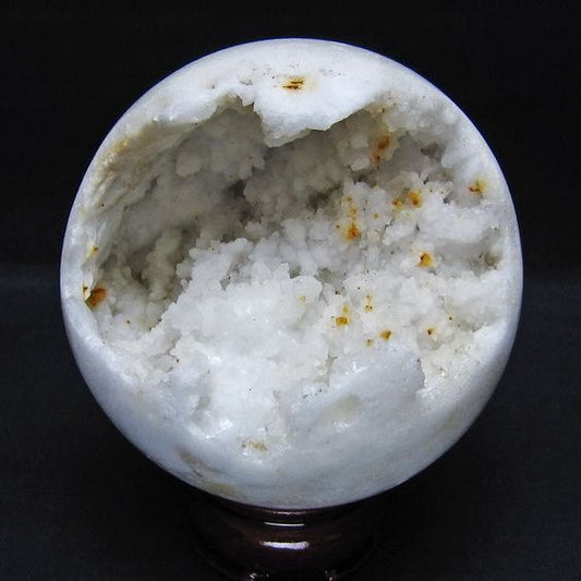 水晶 笑口 丸玉 94mm ジオード 置物 原石 一点物 151-10525