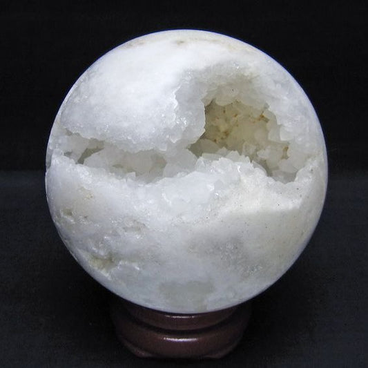 1Kg 水晶 笑口 丸玉 96mm ジオード 置物 原石 一点物 151-10532