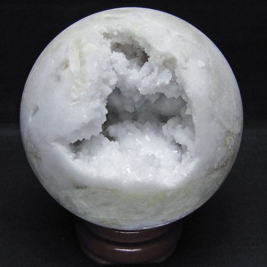 水晶 笑口 丸玉 100mm ジオード 置物 原石 一点物 151-10533