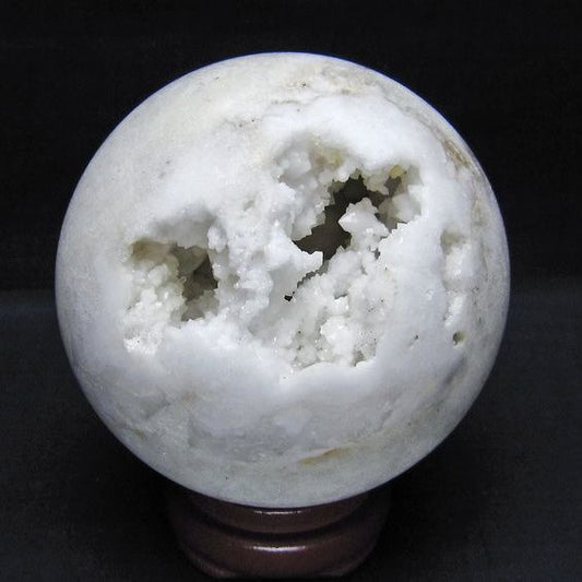 水晶 笑口 丸玉 98mm ジオード 置物 原石 一点物 151-10535
