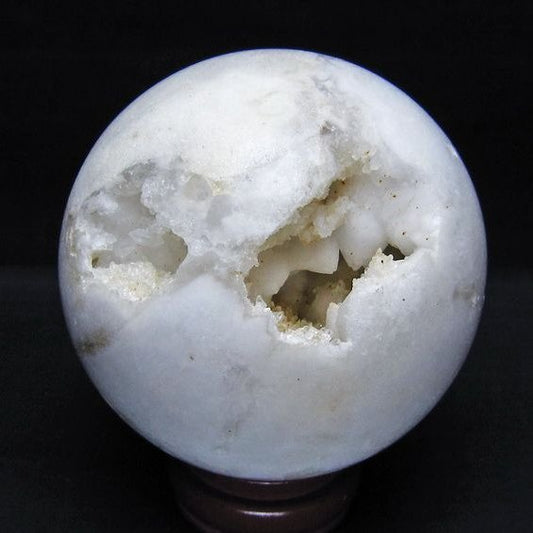 1.3Kg 水晶 ジオード 丸玉 110mm 笑口 置物 原石 一点物 151-10542