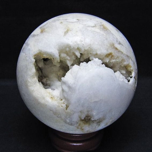 1.2Kg 水晶 ジオード 丸玉 110mm 笑口 置物 原石 一点物 151-10543