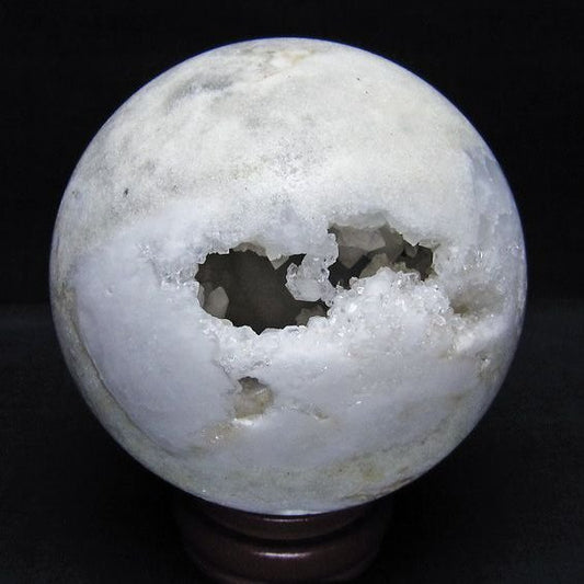 1.1Kg 水晶 ジオード 丸玉 110mm 笑口 置物 原石 一点物 151-10544