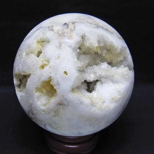 1.2Kg 水晶 ジオード 丸玉 110mm 笑口 置物 原石 一点物 151-10545