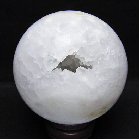 1.6Kg 水晶 ジオード 丸玉 115mm 笑口 置物 原石 一点物 151-10546