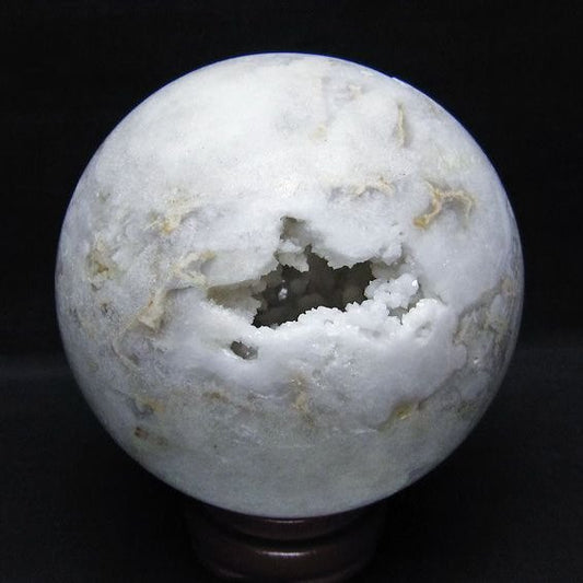 1.3Kg 水晶 ジオード 丸玉 115mm 笑口 置物 原石 一点物 151-10547