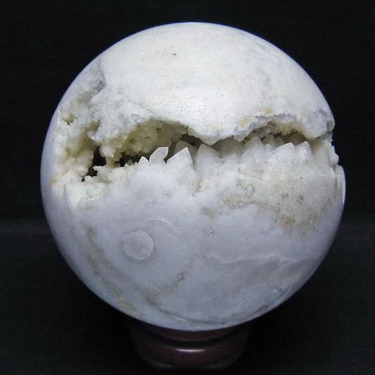 1.5Kg 水晶 ジオード 丸玉 120mm 笑口 置物 原石 一点物 151-10548