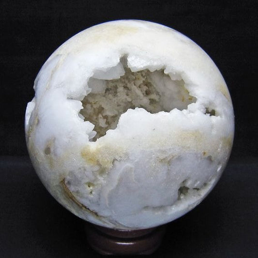 1.6Kg 水晶 ジオード 丸玉 125mm 笑口 置物 原石 一点物 151-10562