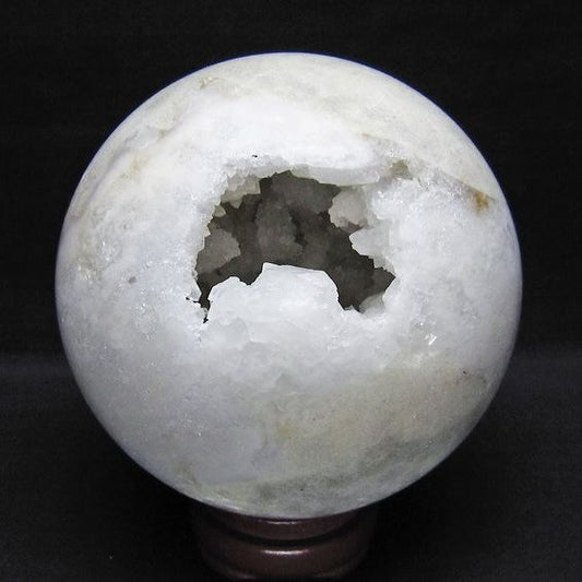 1.5Kg 水晶 ジオード 丸玉 120mm 笑口 置物 原石 一点物 151-10567