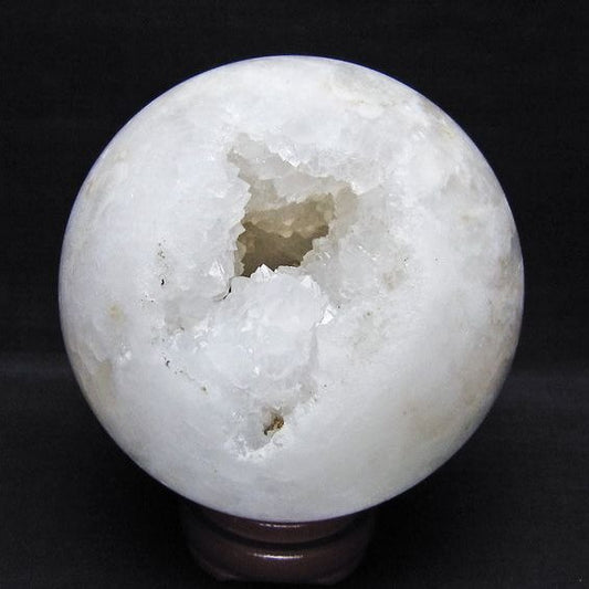 1.8Kg 水晶 ジオード 丸玉 120mm 笑口 置物 原石 一点物 151-10570