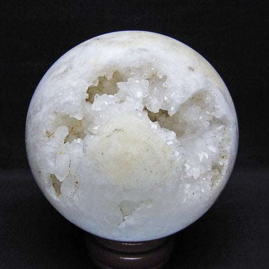 1.7Kg 水晶 ジオード 丸玉 120mm 笑口 置物 原石 一点物 151-10571