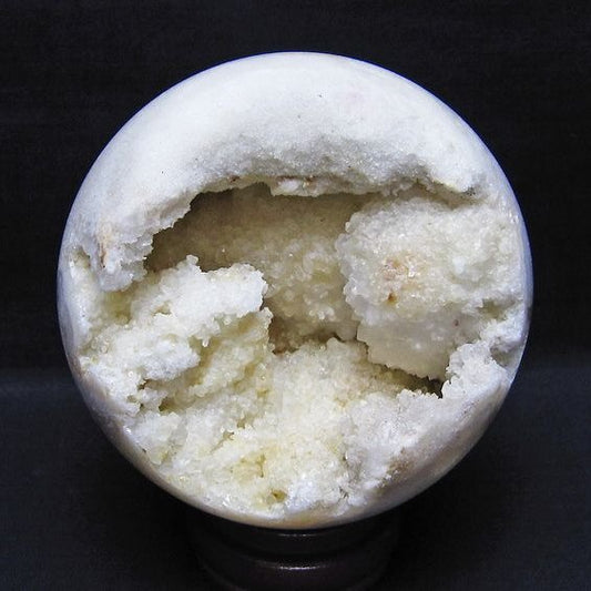 1Kg 水晶 ジオード 丸玉 115mm 笑口 置物 原石 一点物 151-10572