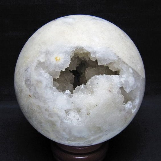 1.3Kg 水晶 ジオード 丸玉 115mm 笑口 置物 原石 一点物 151-10573