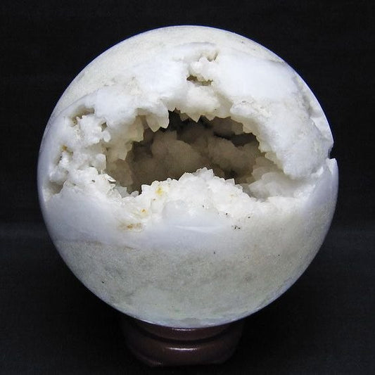 1.6Kg 水晶 ジオード 丸玉 120mm 笑口 置物 原石 一点物 151-10575