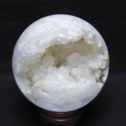 1.4Kg 水晶 ジオード 丸玉 115mm 笑口 置物 原石 一点物 151-10581