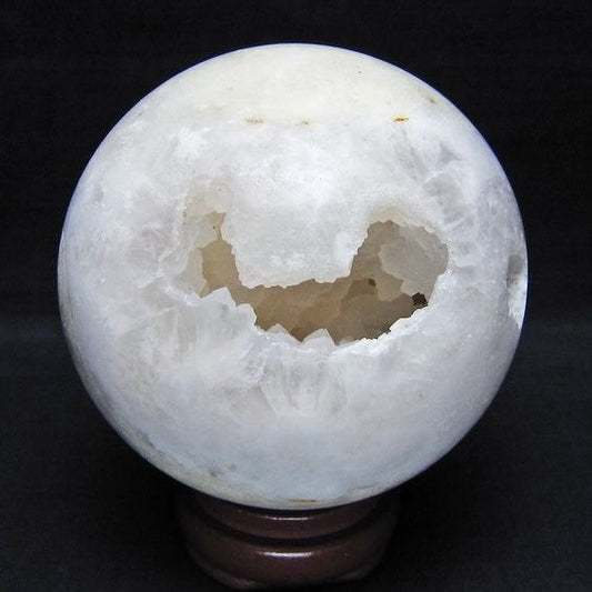 1.2Kg 水晶 ジオード 丸玉 105mm 笑口 置物 原石 一点物 151-10584