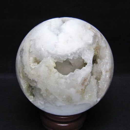 1.1Kg 水晶 ジオード 丸玉 105mm 笑口 置物 原石 一点物 151-10585