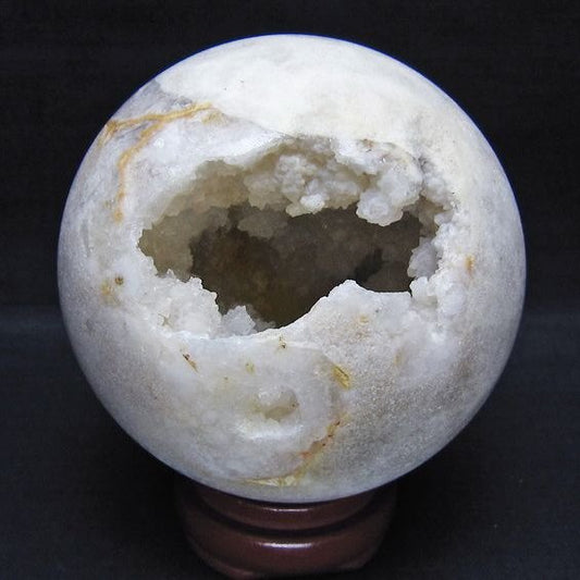 水晶 ジオード 丸玉 105mm 笑口 置物 原石 一点物 151-10586