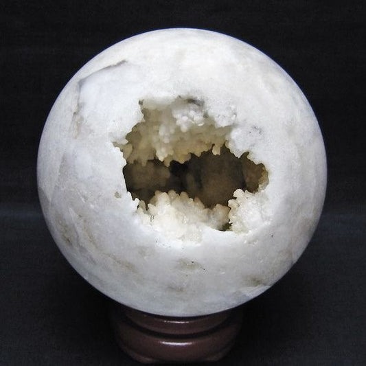 1Kg 水晶 ジオード 丸玉 110mm 笑口 置物 原石 一点物 151-10587