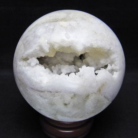 水晶 ジオード 丸玉 97mm 笑口 置物 原石 一点物 151-10588