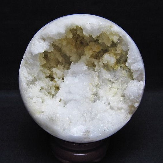 水晶 ジオード 丸玉 110mm 笑口 置物 原石 一点物 151-10590