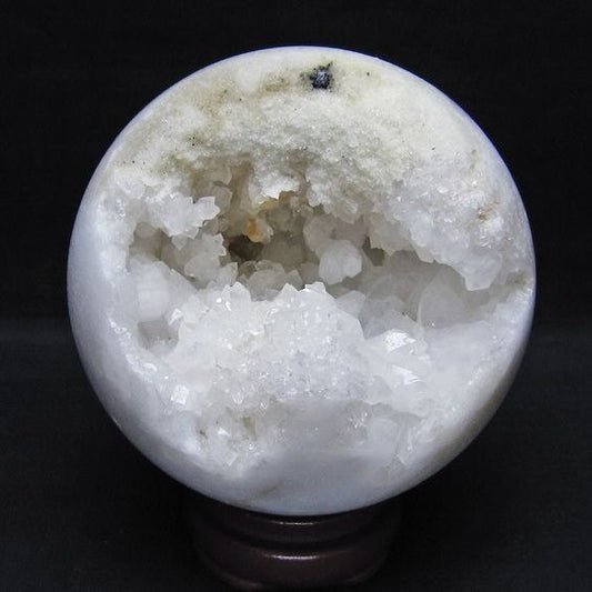 1.1Kg 水晶 ジオード 丸玉 110mm 笑口 置物 原石 一点物 151-10591