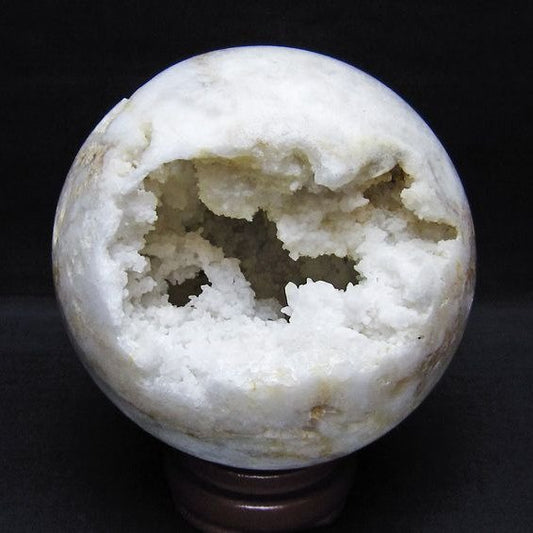 水晶 ジオード 丸玉 110mm 笑口 置物 原石 一点物 151-10595