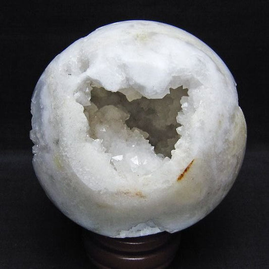 1Kg 水晶 ジオード 丸玉 110mm 笑口 置物 原石 一点物 151-10596