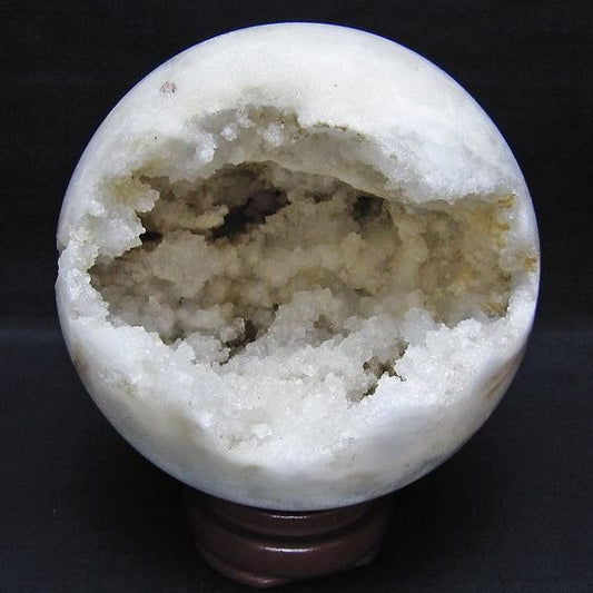 1Kg 水晶 ジオード 丸玉 115mm 笑口 置物 原石 一点物 151-10597