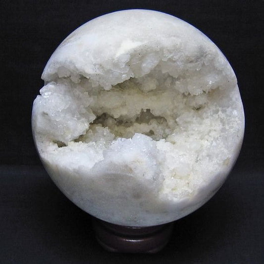 1.6Kg 水晶 ジオード 丸玉 135mm 笑口 置物 原石 一点物 151-10604